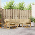 Outdoor-Sofagarnitur mit Kissen 6 pcs Weiß und Beige