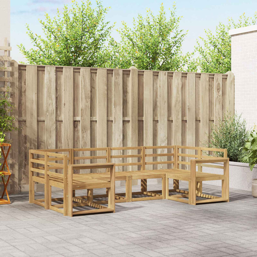 Outdoor-Sofagarnitur 6 pcs Weiß Massivholz Akazie