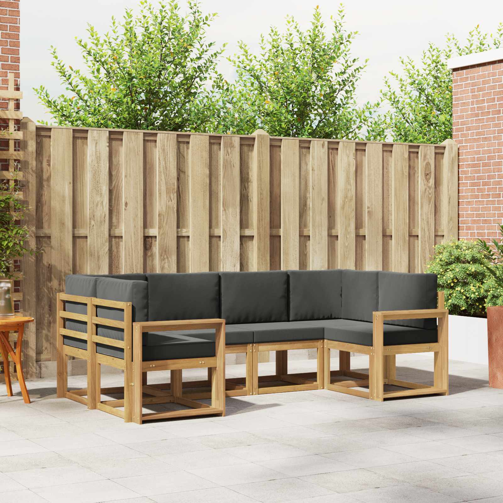 Outdoor-Sofagarnitur mit Kissen 6 pcs Weiß und Anthrazit