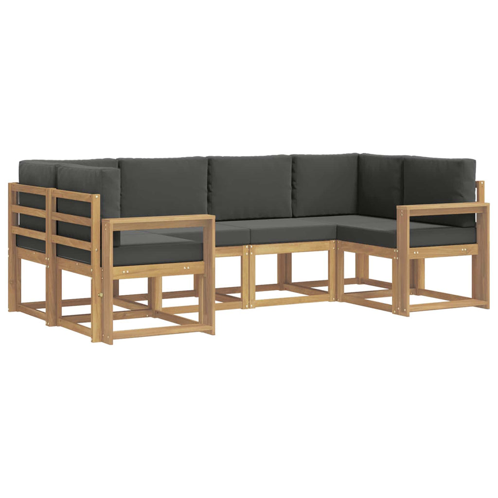 Outdoor-Sofagarnitur mit Kissen 6 pcs Weiß und Anthrazit