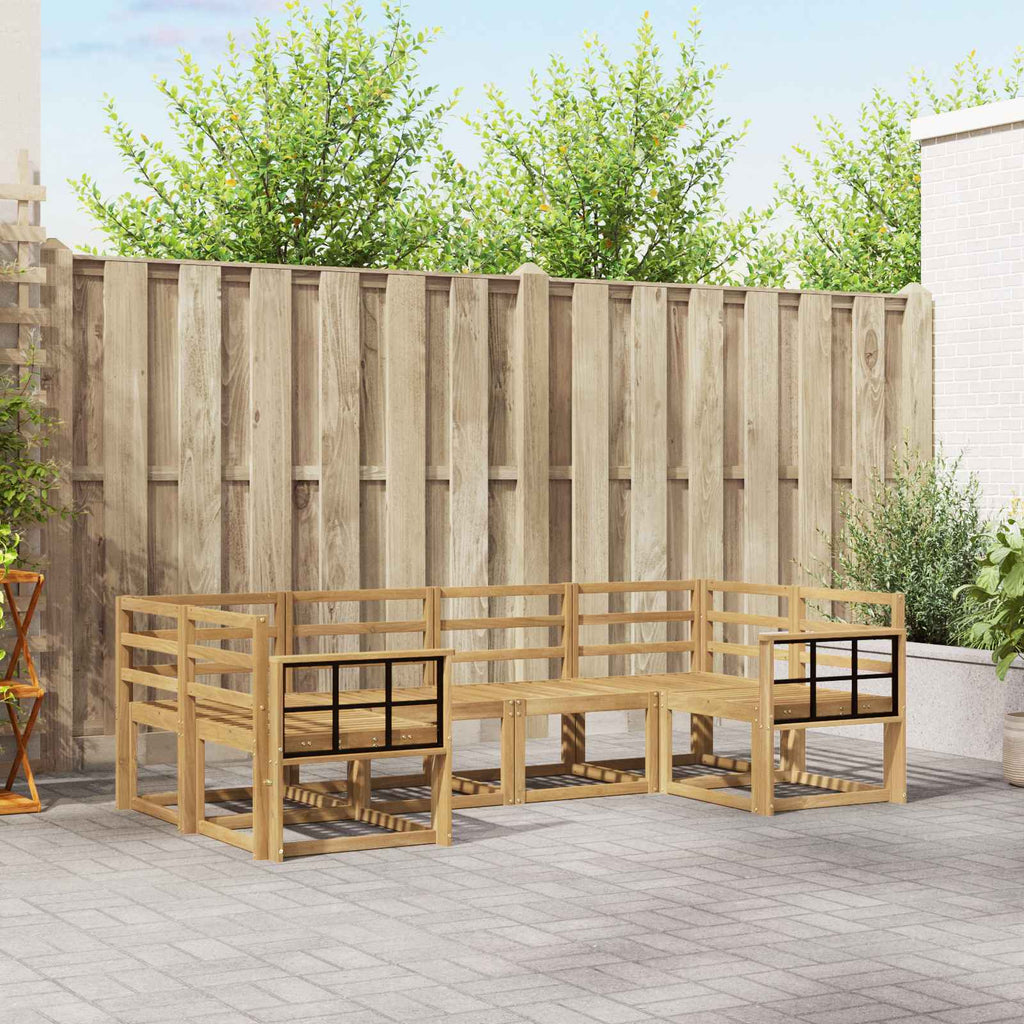 Outdoor-Sofagarnitur 6 pcs Weiß Massivholz Akazie