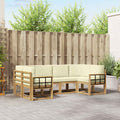 Outdoor-Sofagarnitur mit Kissen 6 pcs Weiß und Creme