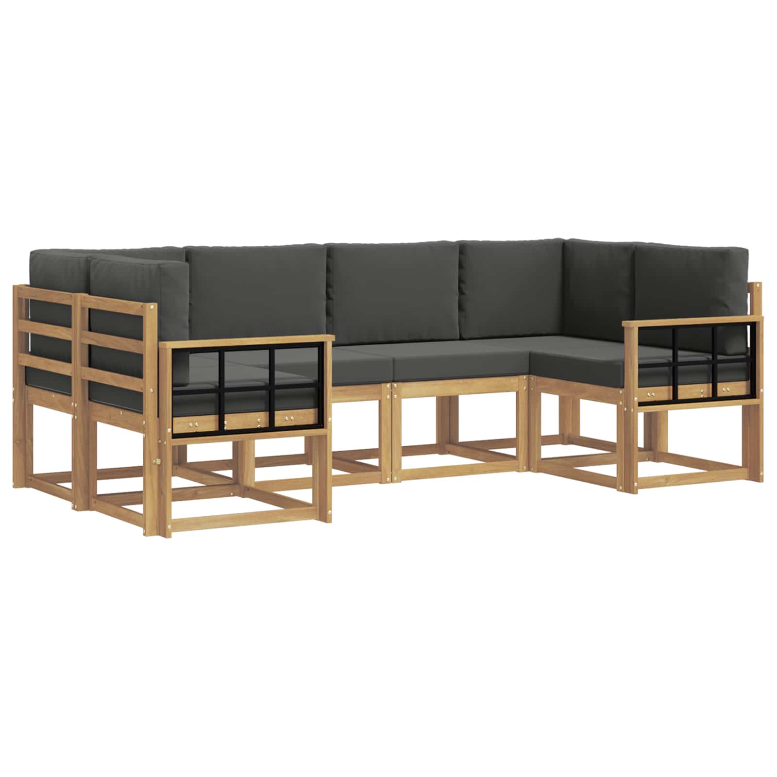 Outdoor-Sofagarnitur mit Kissen 6 pcs Weiß und Anthrazit