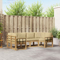Outdoor-Sofagarnitur mit Kissen 6 pcs Weiß und Beige
