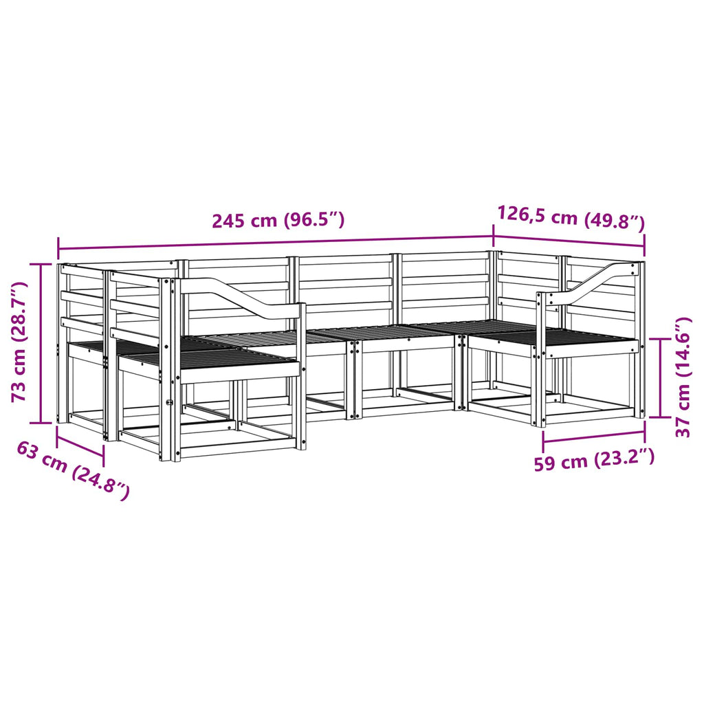 Outdoor-Sofagarnitur 6 pcs Weiß Massivholz Akazie