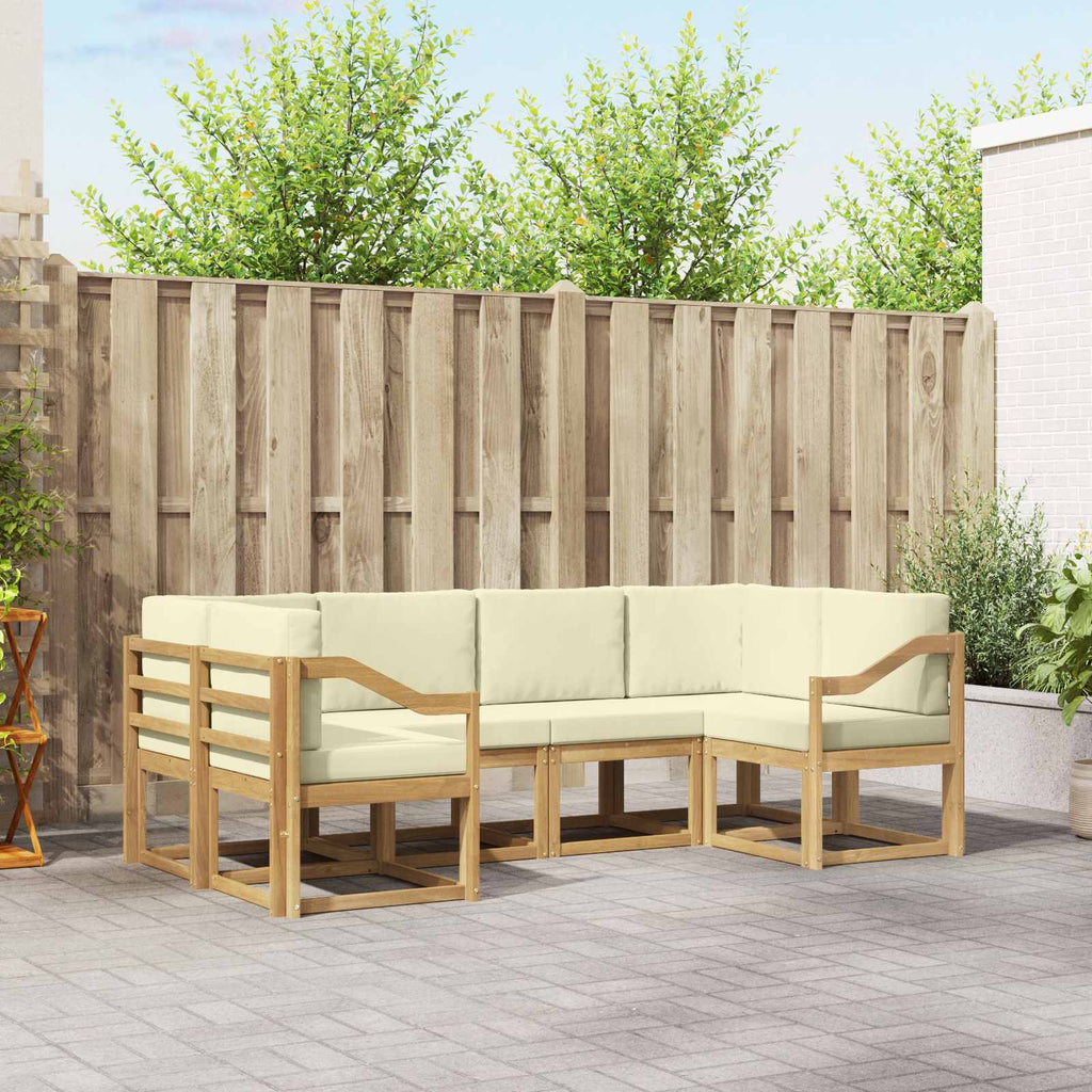 Outdoor-Sofagarnitur mit Kissen 6 pcs Weiß und Creme