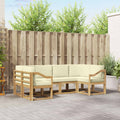 Outdoor-Sofagarnitur mit Kissen 6 pcs Weiß und Creme