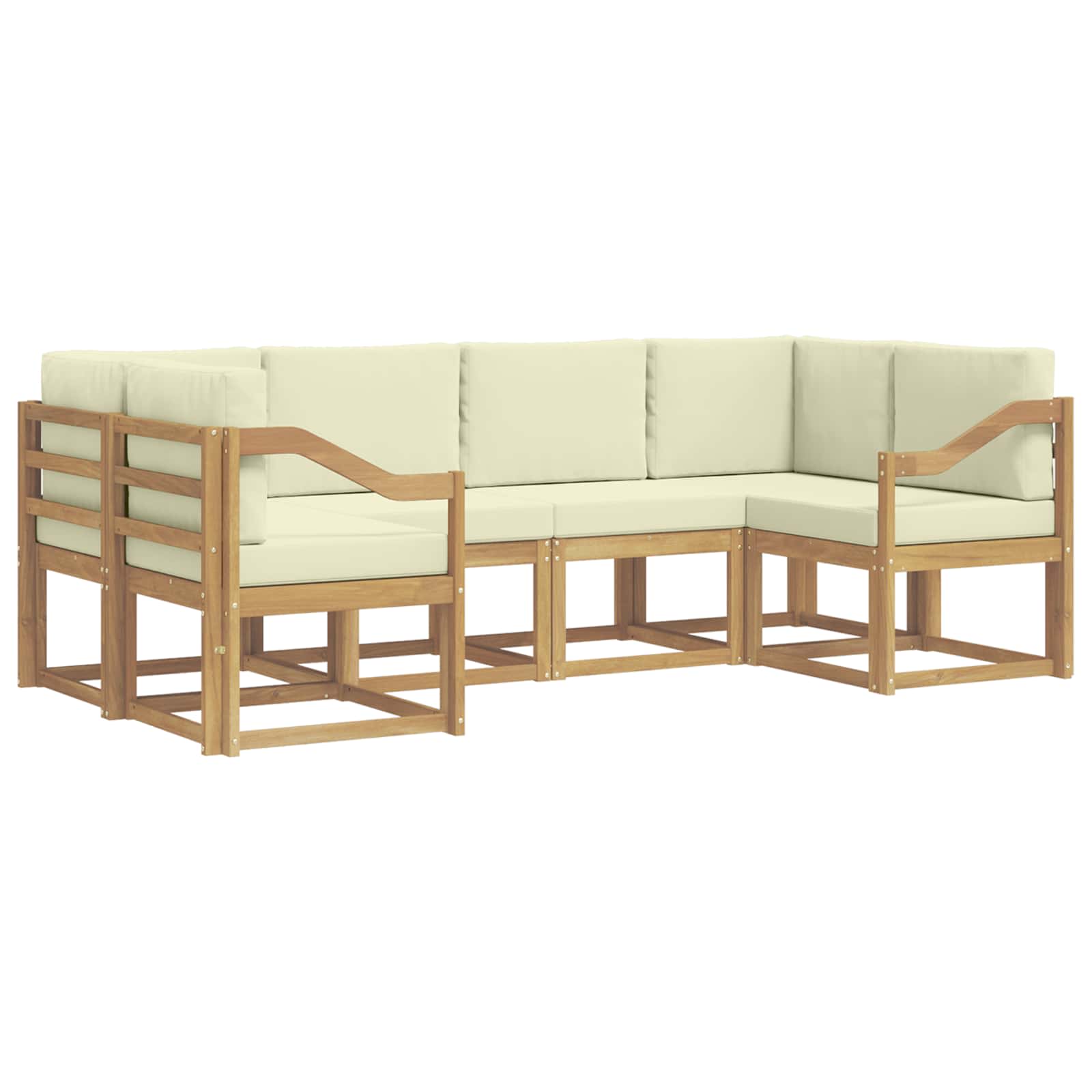 Outdoor-Sofagarnitur mit Kissen 6 pcs Weiß und Creme