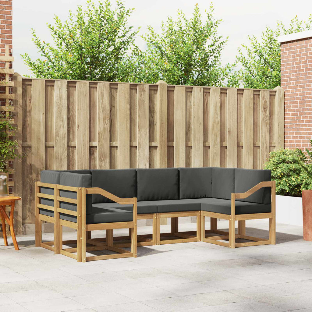 Outdoor-Sofagarnitur mit Kissen 6 pcs Weiß und Anthrazit