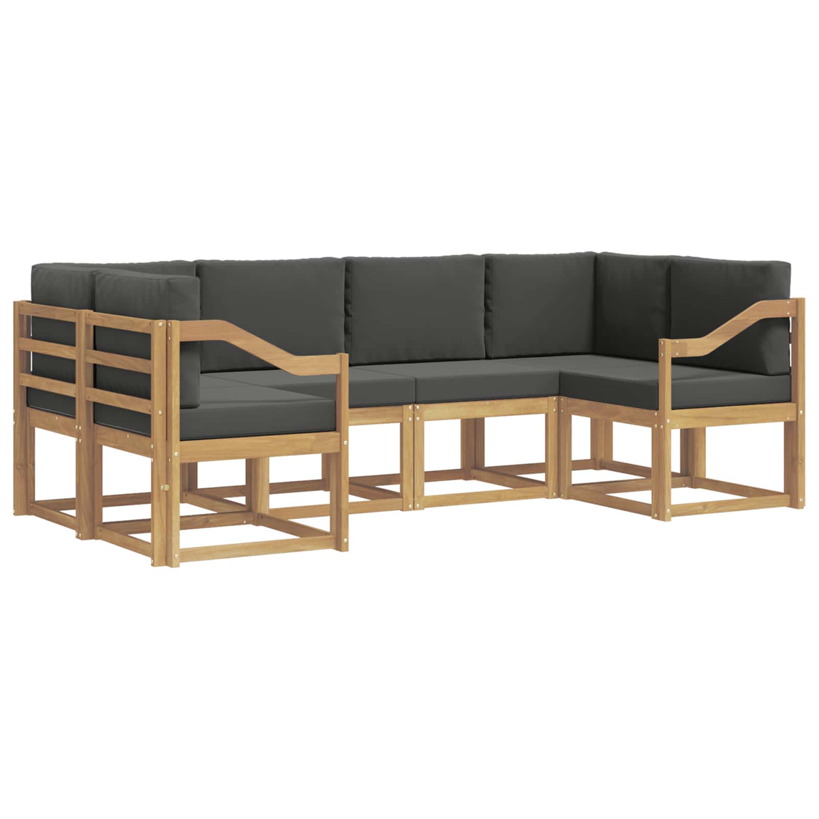 Outdoor-Sofagarnitur mit Kissen 6 pcs Weiß und Anthrazit