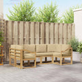 Outdoor-Sofagarnitur mit Kissen 6 pcs Weiß und Beige