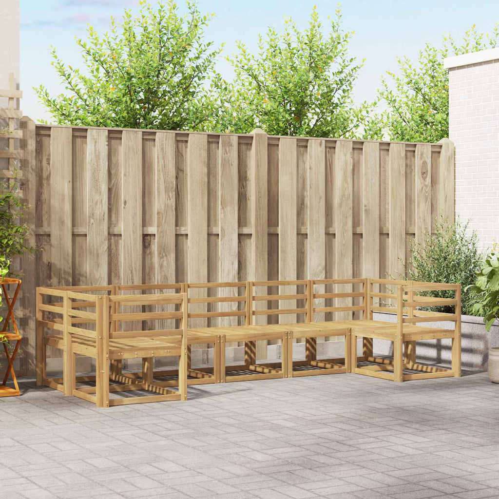 Outdoor-Sofagarnitur 7 pcs Weiß Massivholz Akazie