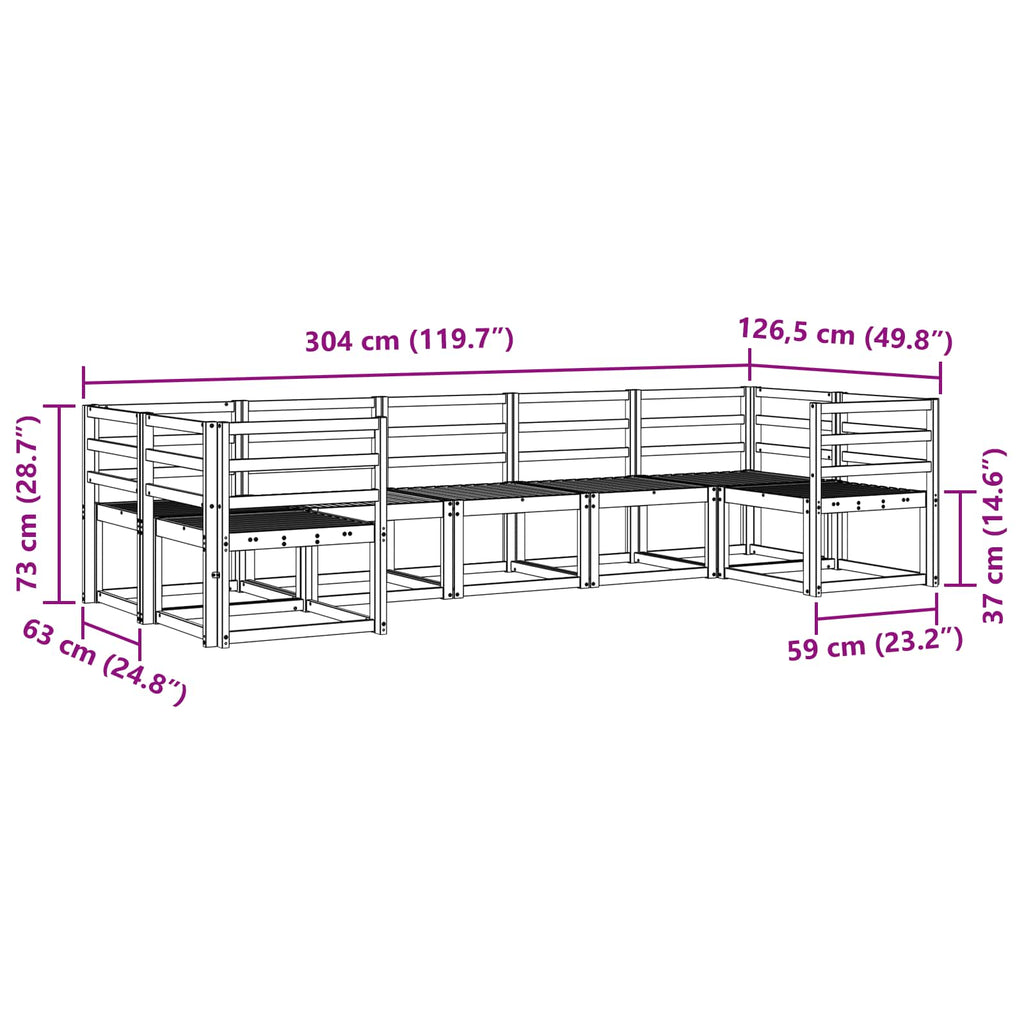 Outdoor-Sofagarnitur 7 pcs Weiß Massivholz Akazie