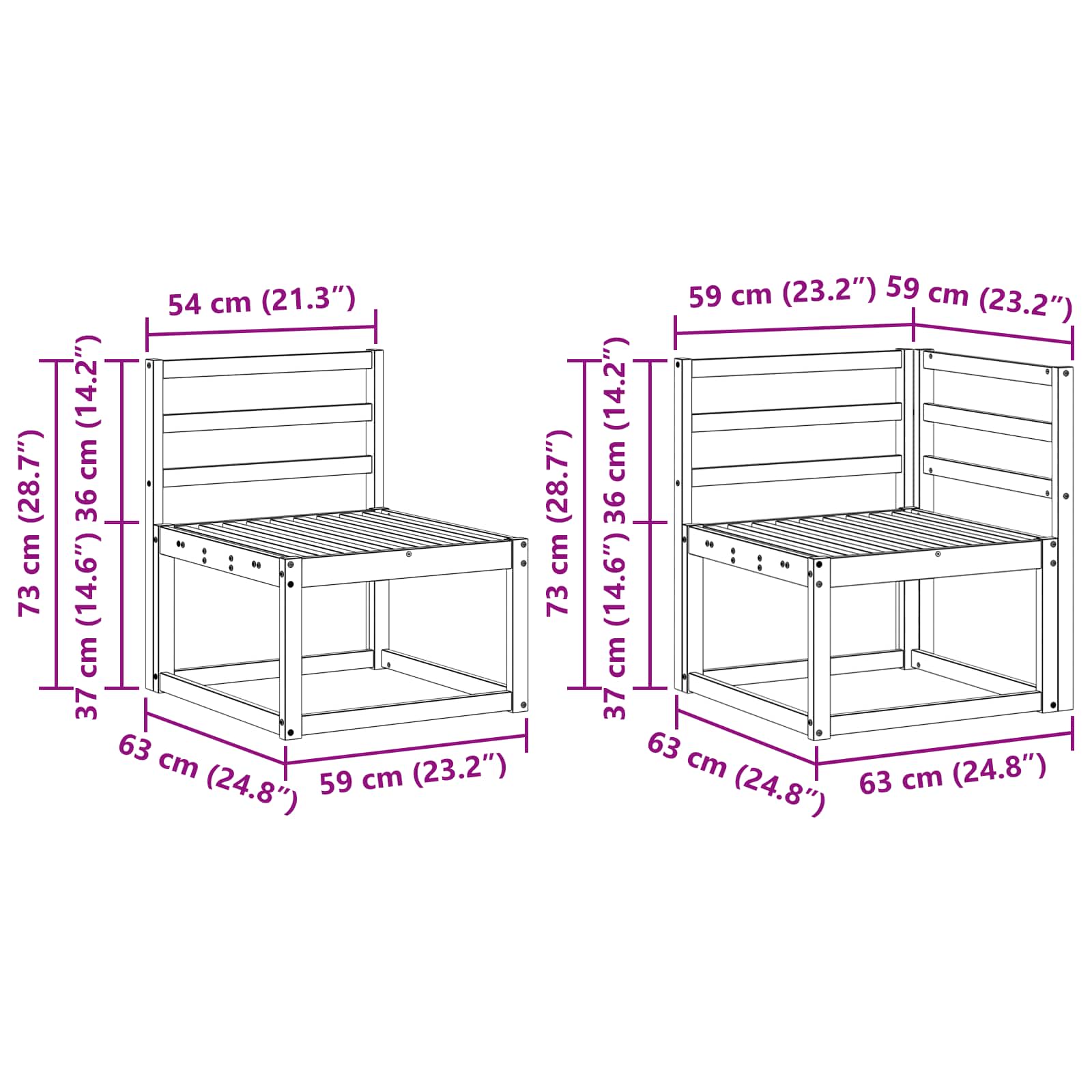 Outdoor-Sofagarnitur 7 pcs Weiß Massivholz Akazie