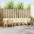 Outdoor-Sofagarnitur mit Kissen 7 pcs Weiß und Creme