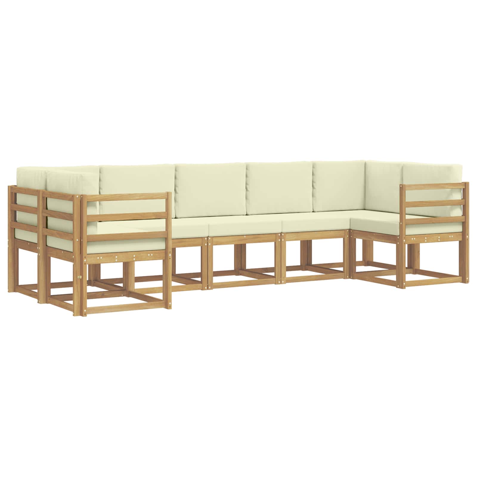 Outdoor-Sofagarnitur mit Kissen 7 pcs Weiß und Creme