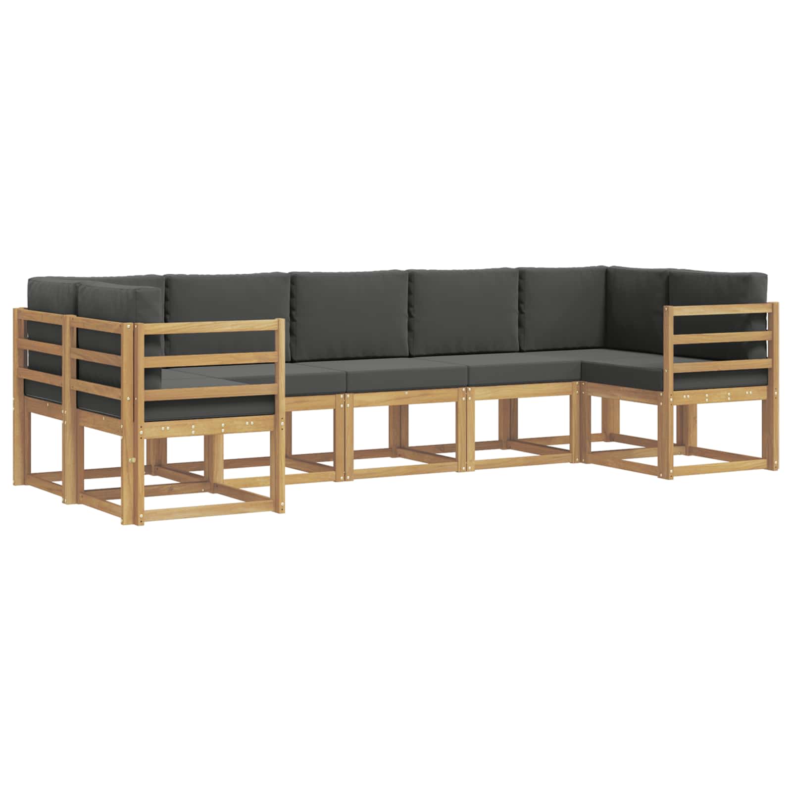 Outdoor-Sofagarnitur mit Kissen 7 pcs Weiß und Anthrazit