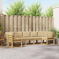 Outdoor-Sofagarnitur mit Kissen 7 pcs Weiß und Beige