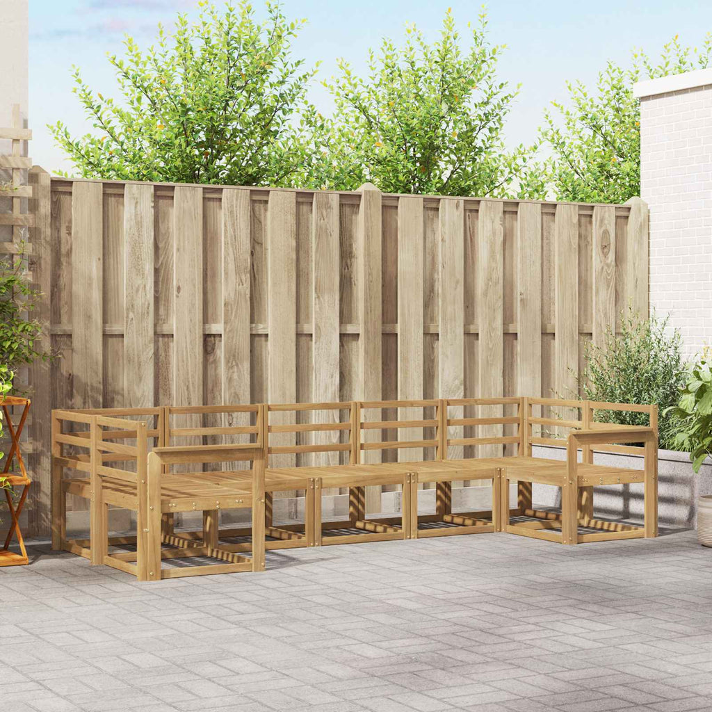 Outdoor-Sofagarnitur 7 pcs Weiß Massivholz Akazie