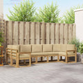 Outdoor-Sofagarnitur mit Kissen 7 pcs Weiß und Beige
