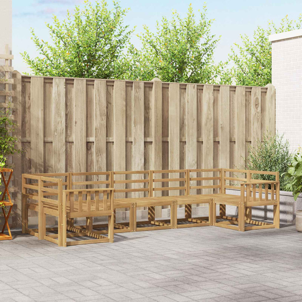 Outdoor-Sofagarnitur 7 pcs Weiß Massivholz Akazie