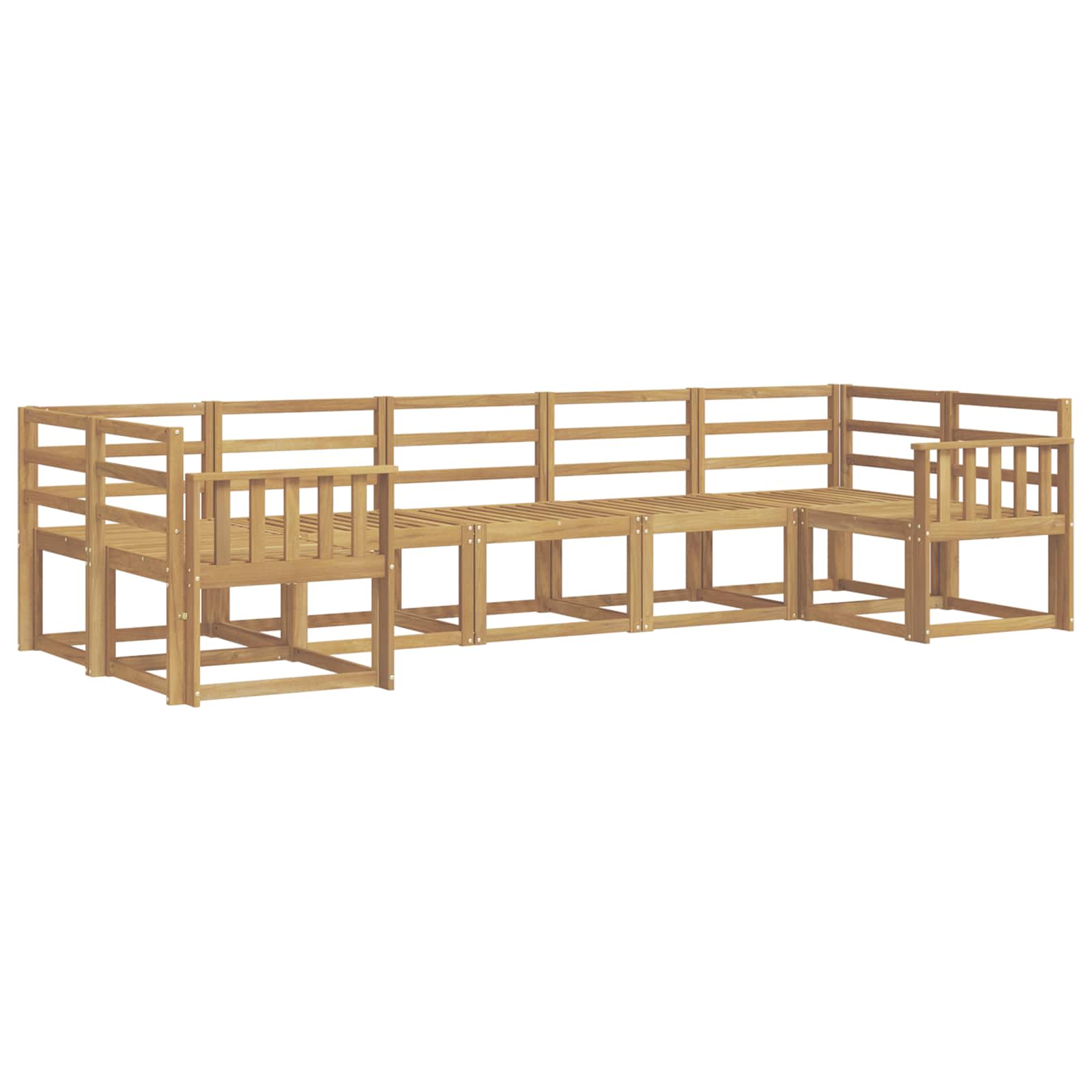 Outdoor-Sofagarnitur 7 pcs Weiß Massivholz Akazie