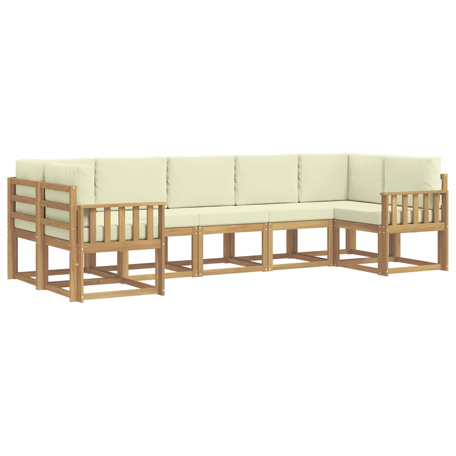 Outdoor-Sofagarnitur mit Kissen 7 pcs Weiß und Creme