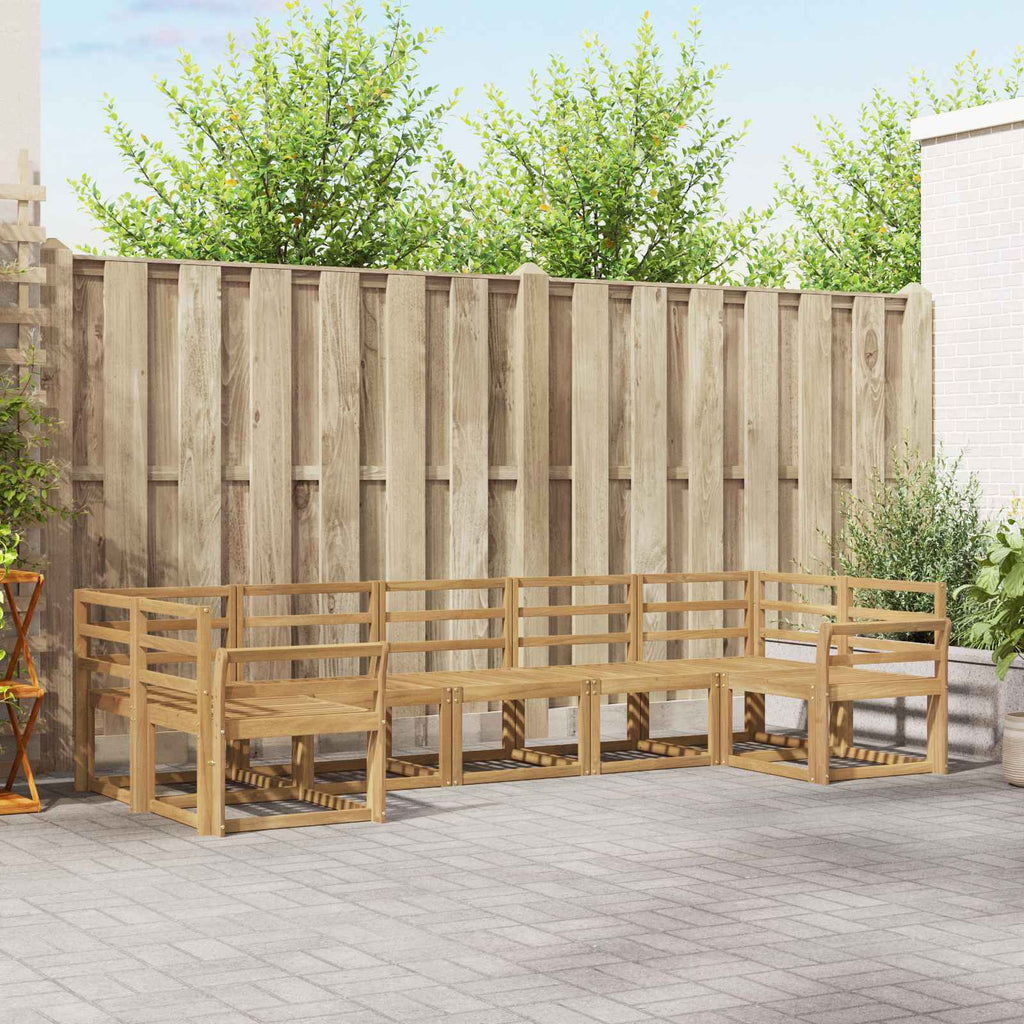 Outdoor-Sofagarnitur 7 pcs Weiß Massivholz Akazie