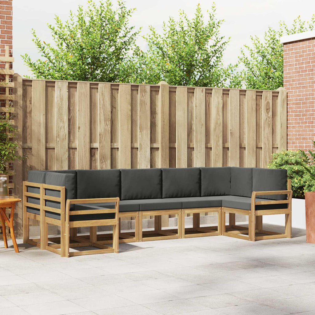 Outdoor-Sofagarnitur mit Kissen 7 pcs Weiß und Anthrazit