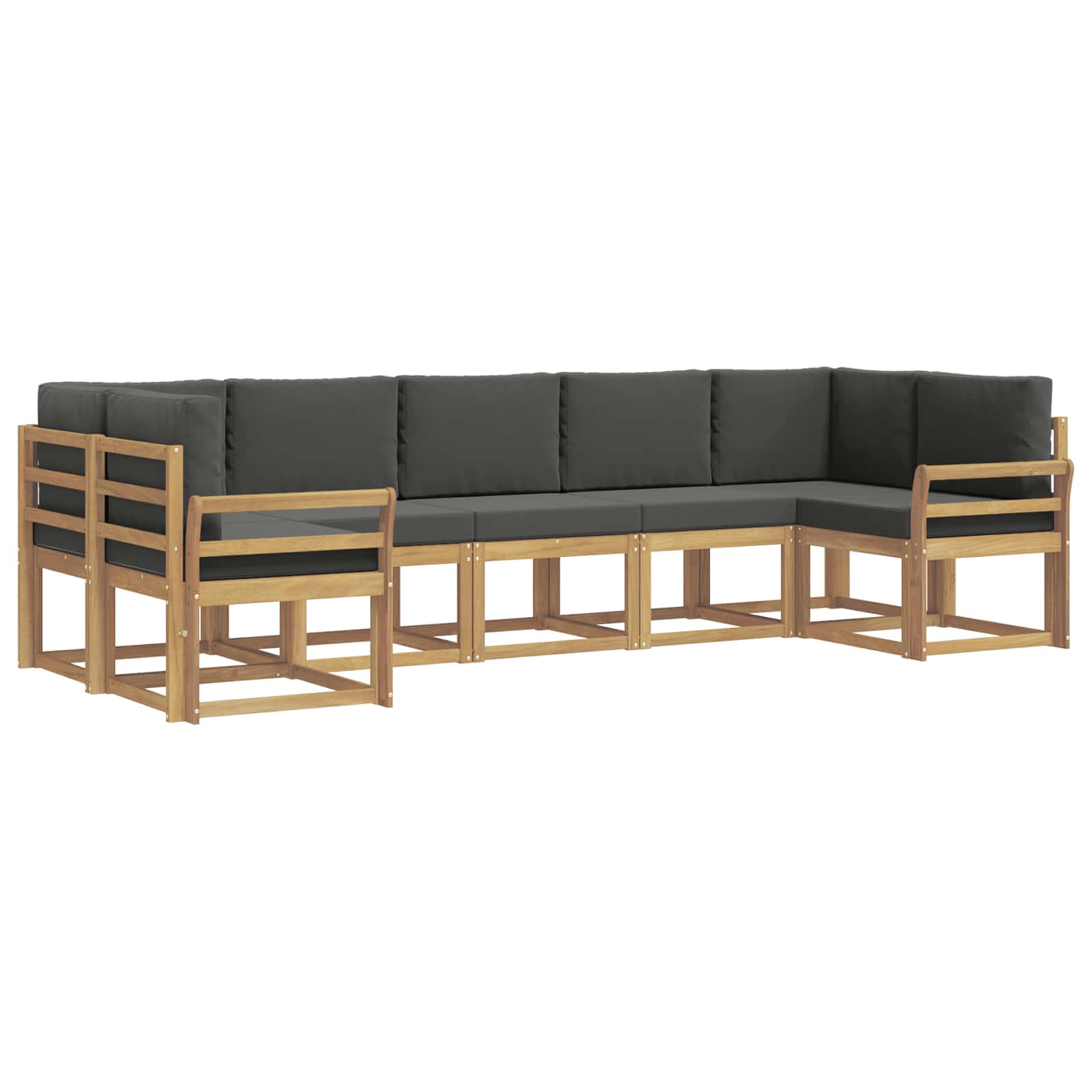 Outdoor-Sofagarnitur mit Kissen 7 pcs Weiß und Anthrazit