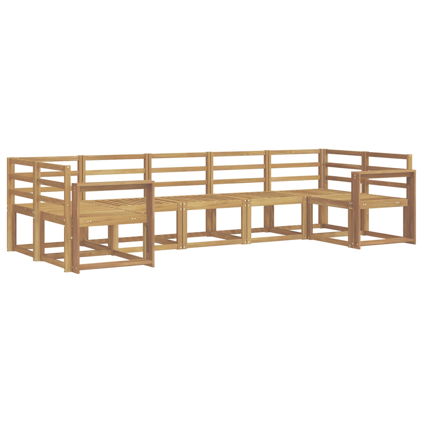 Outdoor-Sofagarnitur 7 pcs Weiß Massivholz Akazie