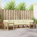 Outdoor-Sofagarnitur mit Kissen 7 pcs Weiß und Creme