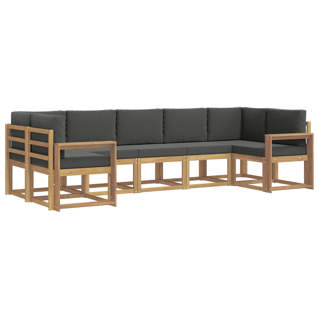 Outdoor-Sofagarnitur mit Kissen 7 pcs Weiß und Anthrazit
