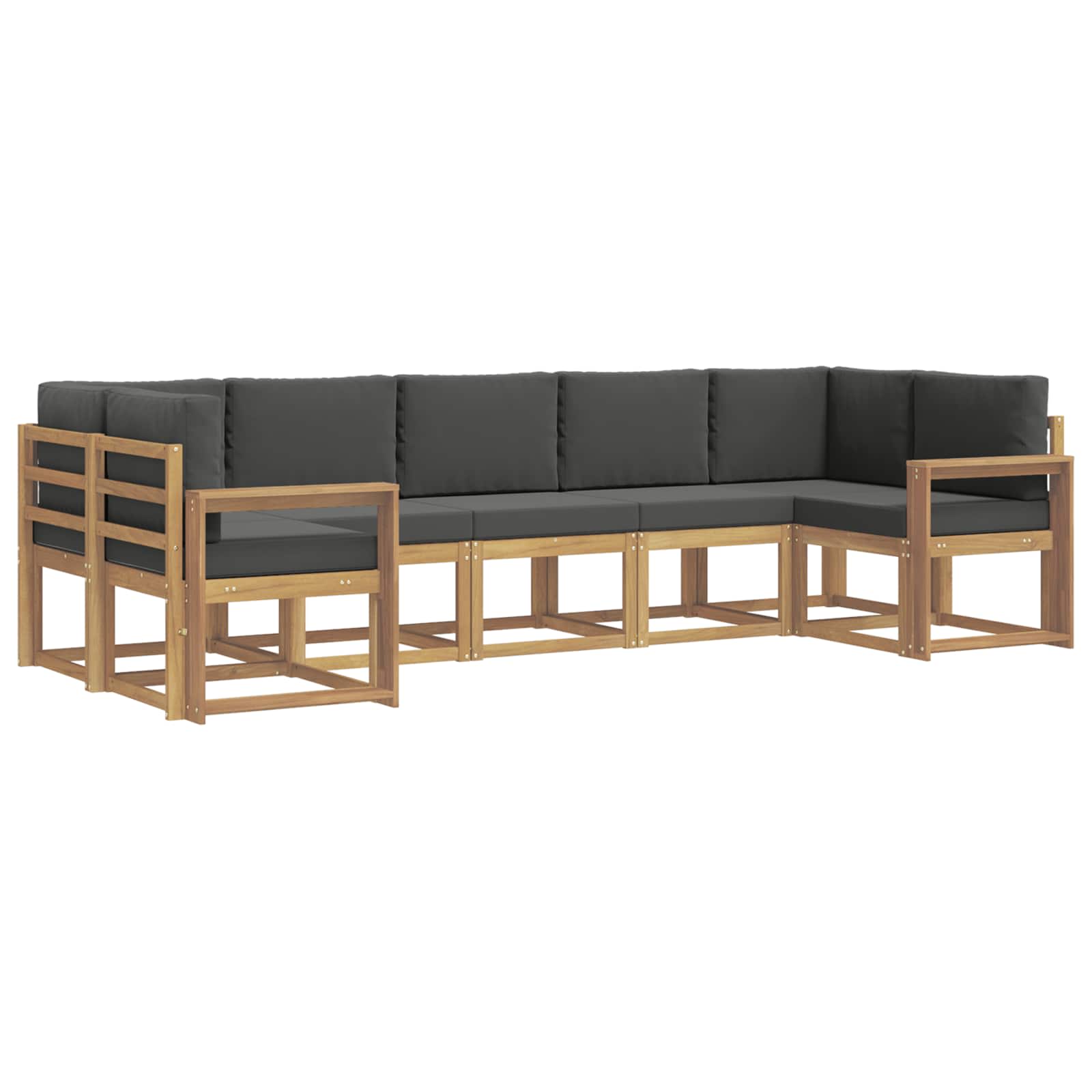 Outdoor-Sofagarnitur mit Kissen 7 pcs Weiß und Anthrazit