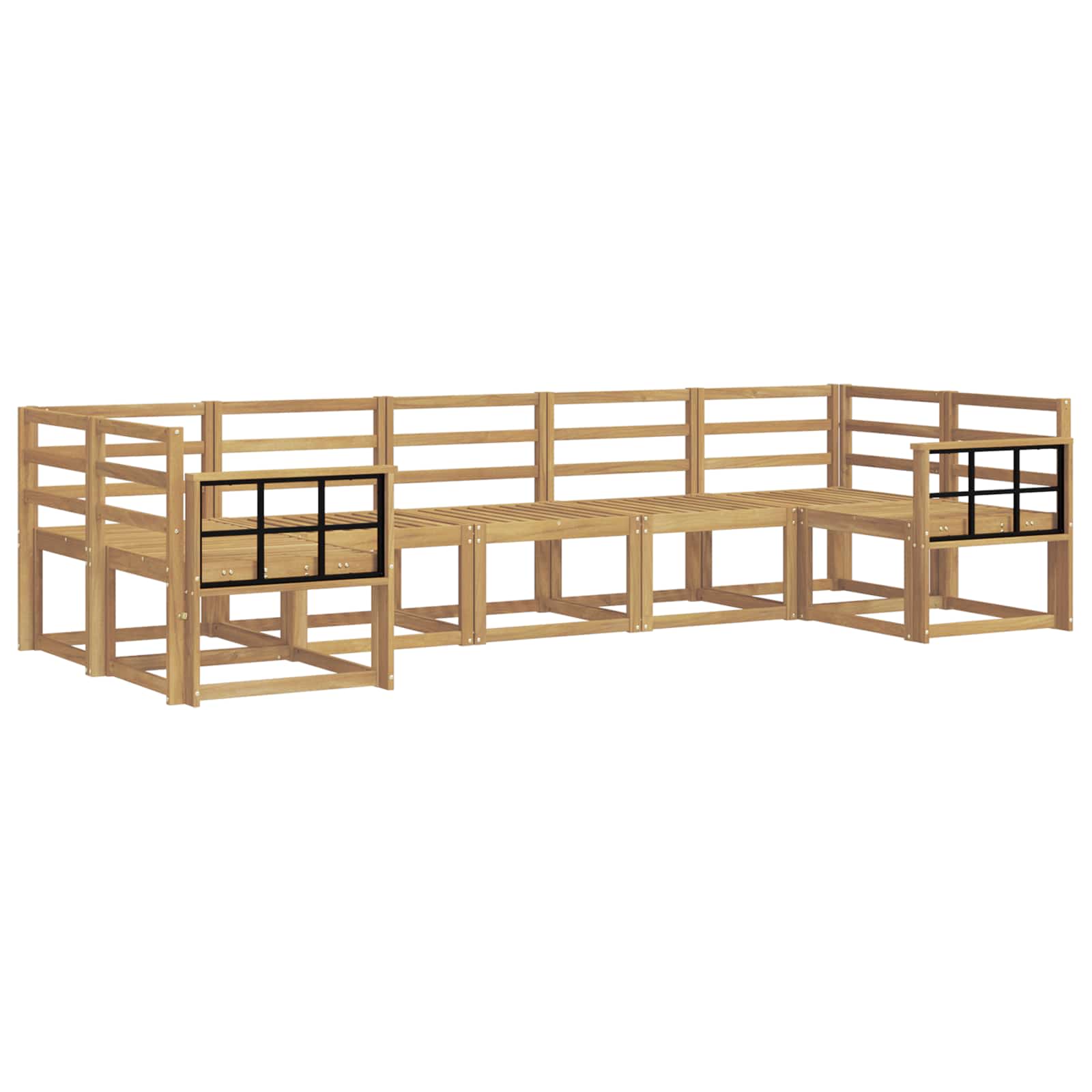 Outdoor-Sofagarnitur 7 pcs Weiß Massivholz Akazie