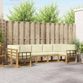 Outdoor-Sofagarnitur mit Kissen 7 pcs Weiß und Creme
