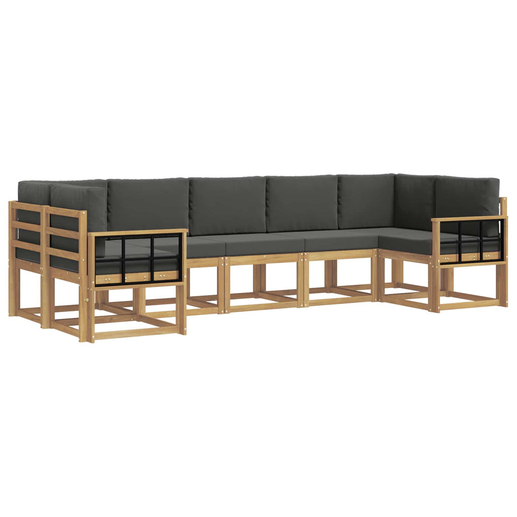 Outdoor-Sofagarnitur mit Kissen 7 pcs Weiß und Anthrazit