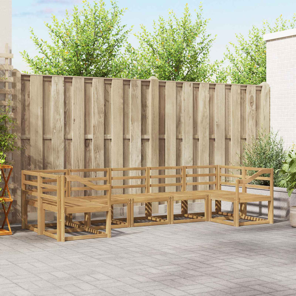 Outdoor-Sofagarnitur 7 pcs Weiß Massivholz Akazie