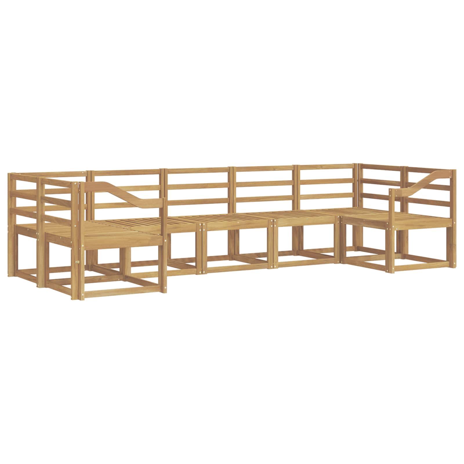 Outdoor-Sofagarnitur 7 pcs Weiß Massivholz Akazie