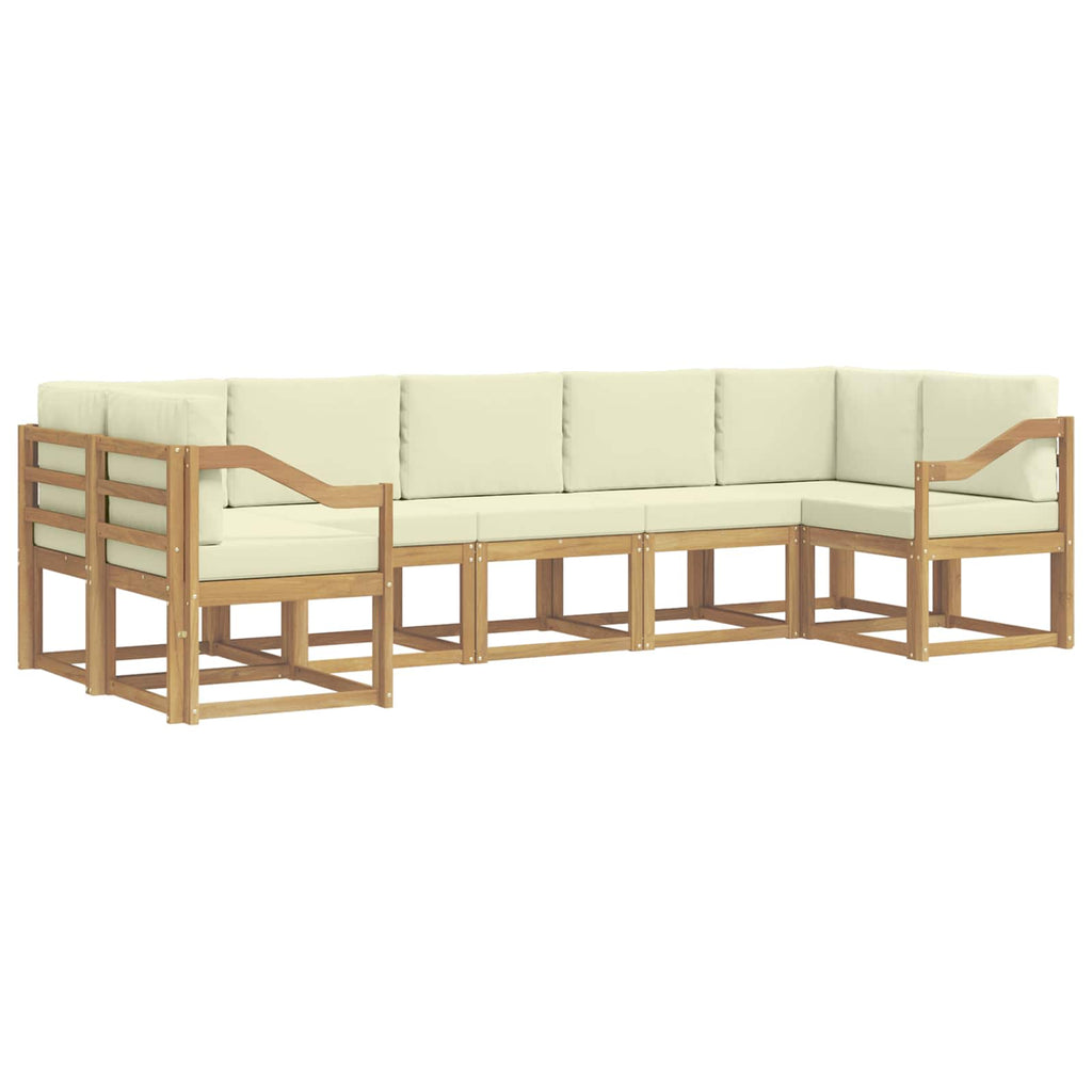Outdoor-Sofagarnitur mit Kissen 7 pcs Weiß und Creme