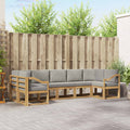 Outdoor-Sofagarnitur mit Kissen 7 pcs Weiß und Hellgrau