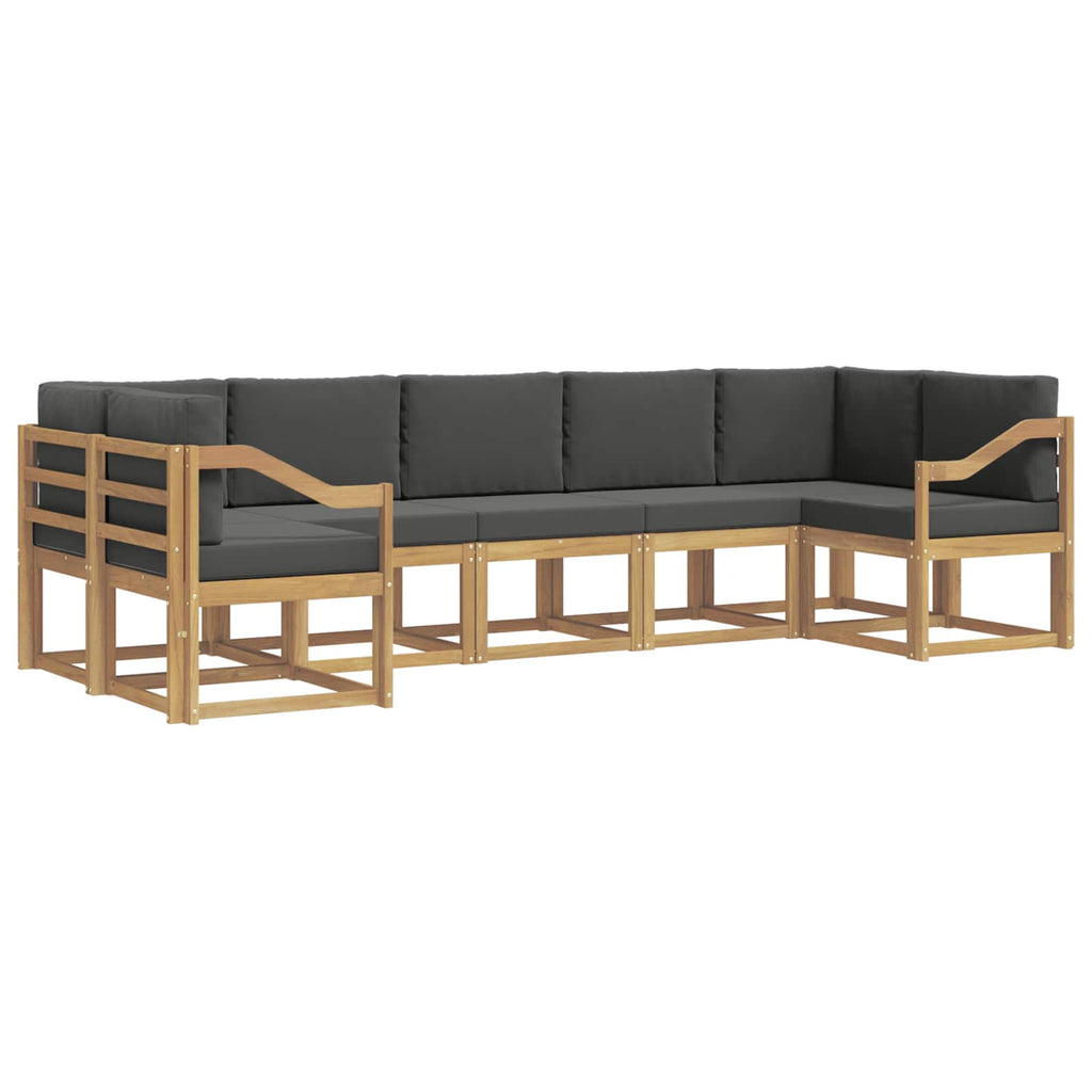 Outdoor-Sofagarnitur mit Kissen 7 pcs Weiß und Anthrazit