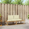 Outdoor-Sofagarnitur mit Kissen 2 pcs Weiß und Creme Polyester