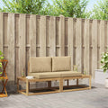 Outdoor-Sofagarnitur mit Kissen 2 pcs Weiß und Beige Polyester