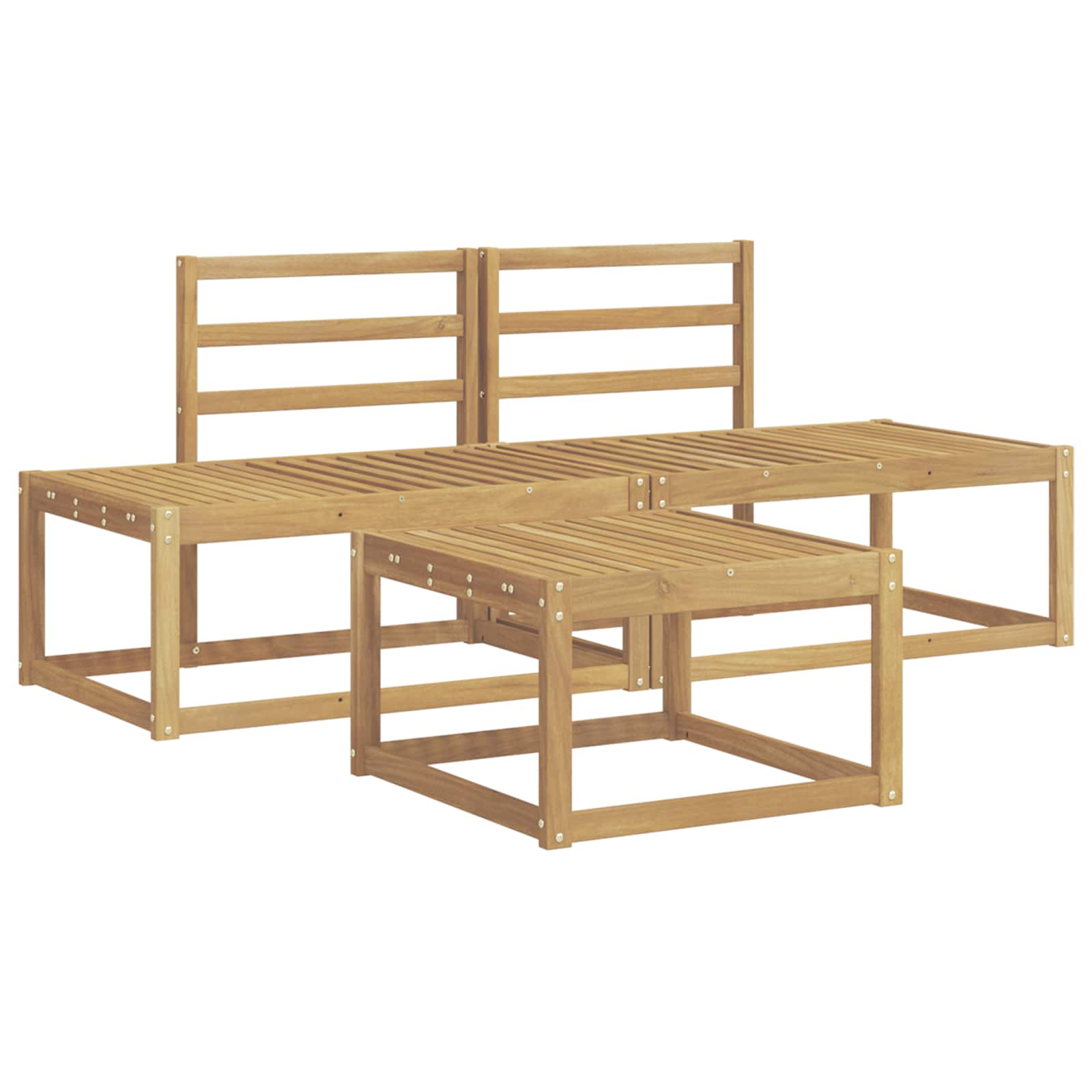 Outdoor-Sofagarnitur 3 pcs Weiß Massivholz Akazie