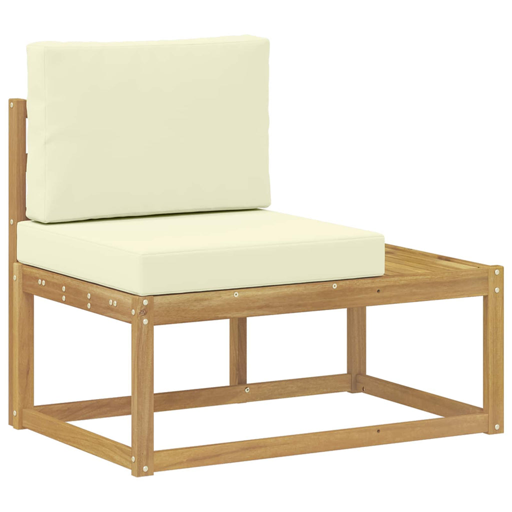 Outdoor-Sofagarnitur mit Kissen 3 pcs Weiß und Creme Polyester