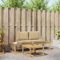 Outdoor-Sofagarnitur mit Kissen 3 pcs Weiß und Beige Polyester