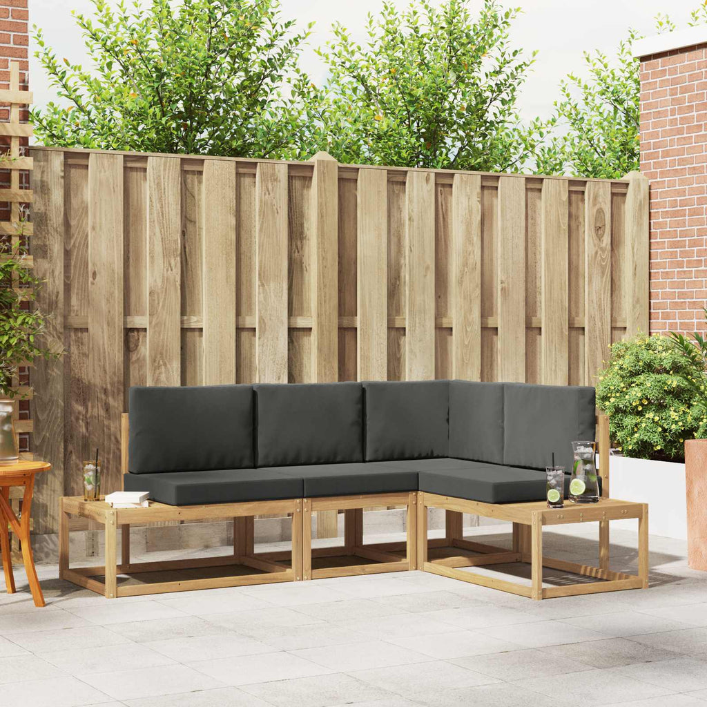 Outdoor-Sofagarnitur 3 Stück Weiß und Anthrazit Polyester