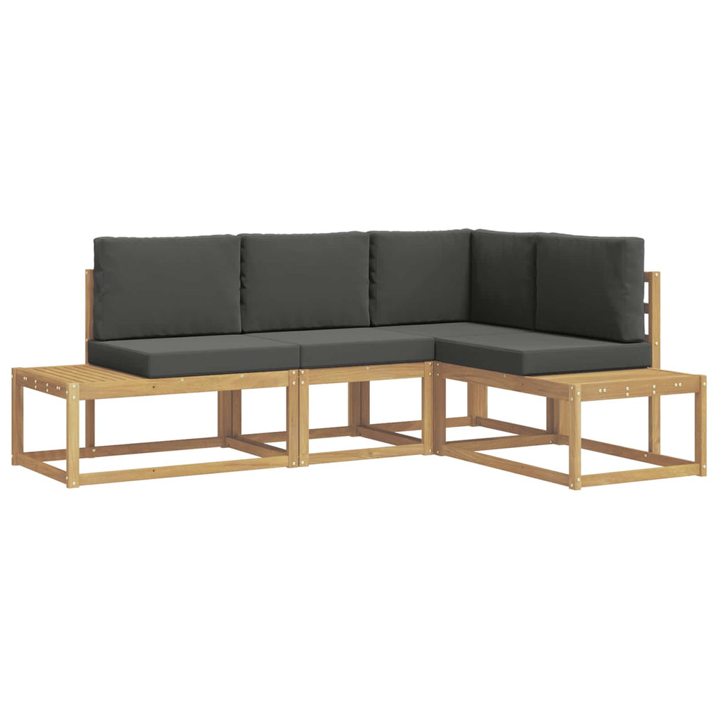 Outdoor-Sofagarnitur 3 Stück Weiß und Anthrazit Polyester