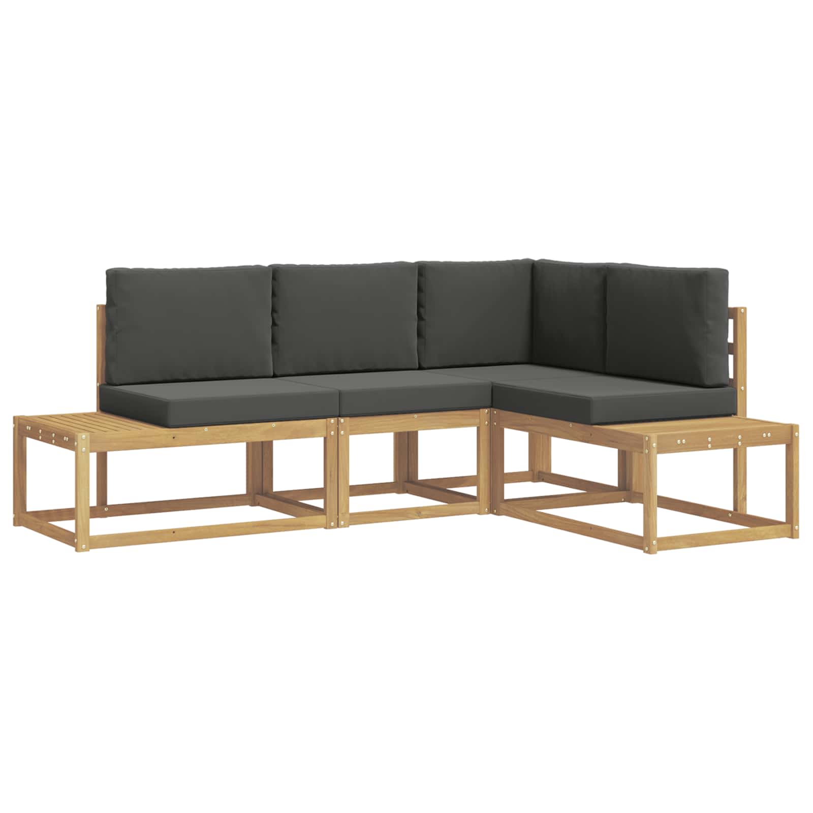 Outdoor-Sofagarnitur 3 Stück Weiß und Anthrazit Polyester